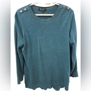 Blue Relaxed 3/4 Sleeve Sweatshirt